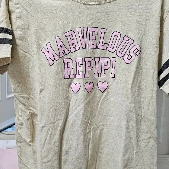 [BUNJANG] Repipi armario Short Sleeve T-Shirt Ivory / 레피피아르마리오 반팔티셔츠 아이보리