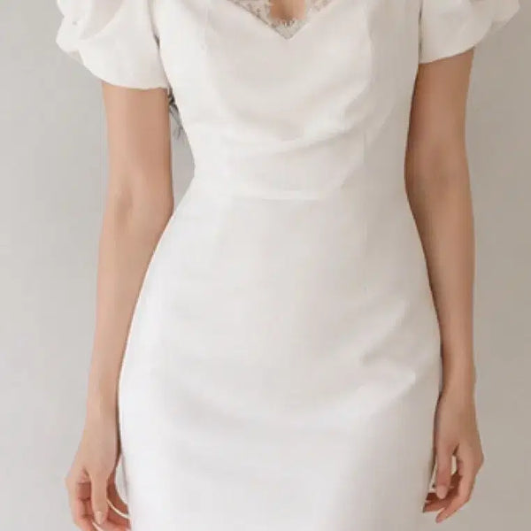 [BUNJANG] Off-Shoulder Lace White Dress (Size S) / 거의새옷 셀프웨딩 브라이덜샤워 오프숄더 레이스 화이트 드레스원피스s사이즈