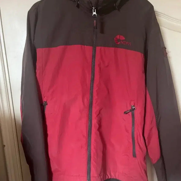 [BUNJANG] NEPA Windbreaker Jacket Red/Brown / 네파 바람막이 자켓 레드/브라운