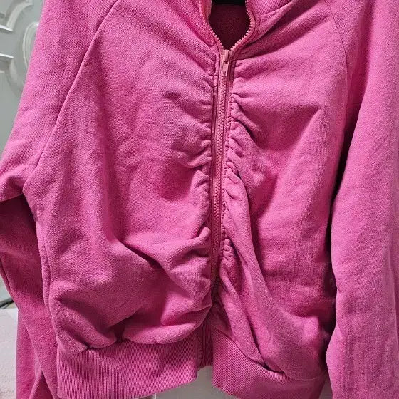 [BUNJANG] Kechy Pink Cropped Zip-Up Cardigan / 케시 핑크 크롭 집업 가디건