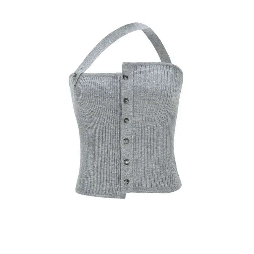 [BUNJANG] Bohemian Seoul Button Knit Bustier / 보헤미안서울 버튼 니트 뷔스티에 button knit bustier