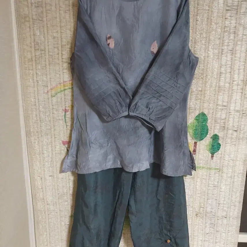 [BUNJANG] Natural Dyeing Rayon Top and Bottom Set / 새제품)천연염색 인견 상하의 세트77
