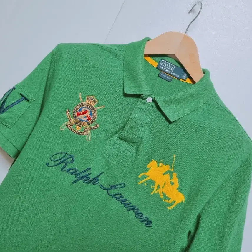 [BUNJANG] Polo Ralph Lauren Men's Big Pony Crestief Chief Keeper Short Sleeve Polo Shirt - Green / 남성 폴로 빅포니 치프키프 빅레터링 반팔 카라 피케 티 티셔츠