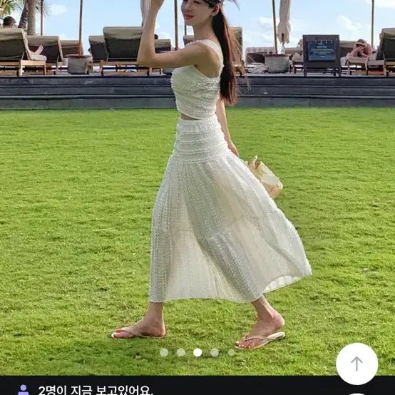[BUNJANG] Havana Sunday White Two-Piece Set / 하바나선데이 화이트 투피스 세트 (44-66)