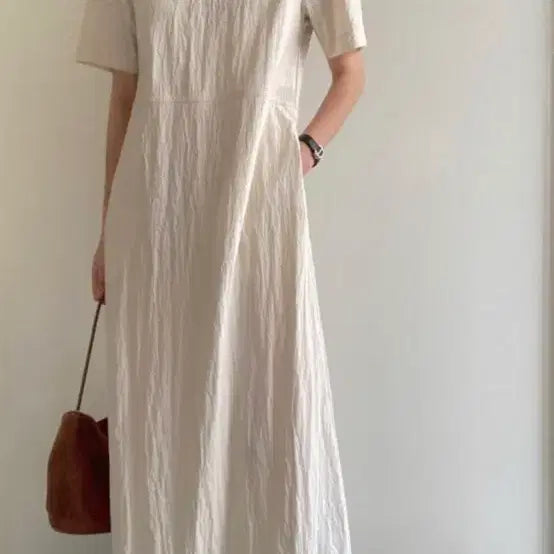 [BUNJANG] Cooling Linen Dress Beige / 쿨원피스 베이지