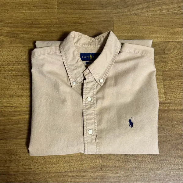 [BUNJANG] Polo Custom Slim Fit Garment Dyed Shirt / 폴로 커스텀슬림핏 가먼트 다이 셔츠 서리탠 M 택만제거