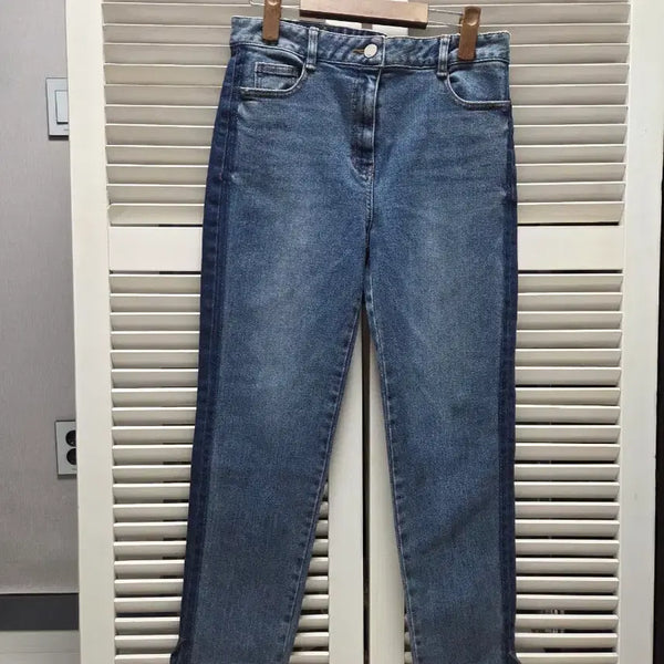 [BUNJANG] KUHO Denim Jeans with Side Panel Color Blocking / 구호 KUHO 데님 옆라인 배색 청바지