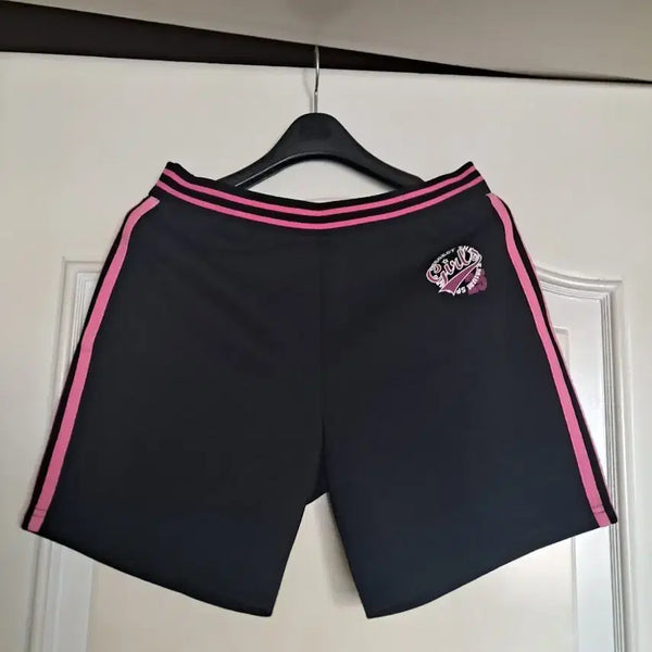 [BUNJANG] Black & Pink Line Shorts / 블랙 핑크 라인 반바지