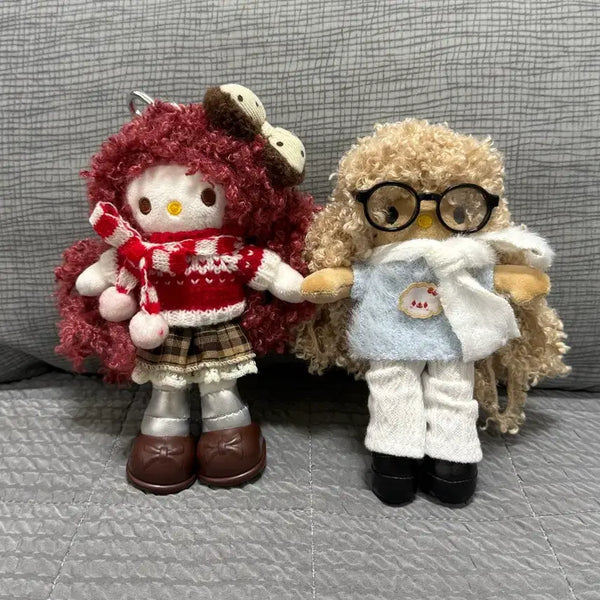 [BUNJANG] Fuzzy Long-Legged Kitty Keychain (Bundle Set) / 뽀글이 롱다리 키티 키링 (2개일괄)