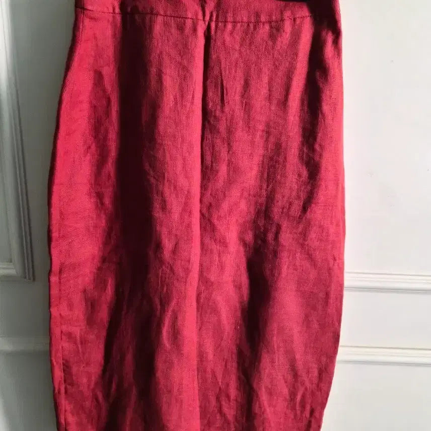 [BUNJANG] Red Linen H-line Skirt / 레드 린넨 H라인 스커트