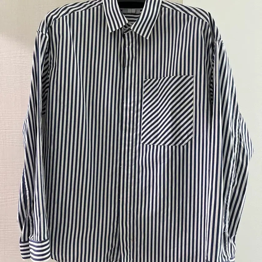 [BUNJANG] Jil Sander New York 18SS Semi-Oversized Striped Shirt Size S (95) / 18ss 질스튜어트뉴욕 세미오버 스트라이프셔츠 s(95)