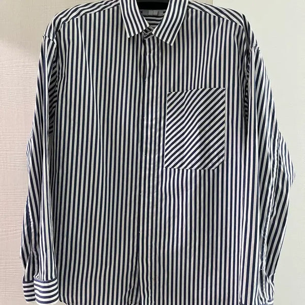 [BUNJANG] Jil Sander New York 18SS Semi-Oversized Striped Shirt Size S (95) / 18ss 질스튜어트뉴욕 세미오버 스트라이프셔츠 s(95)