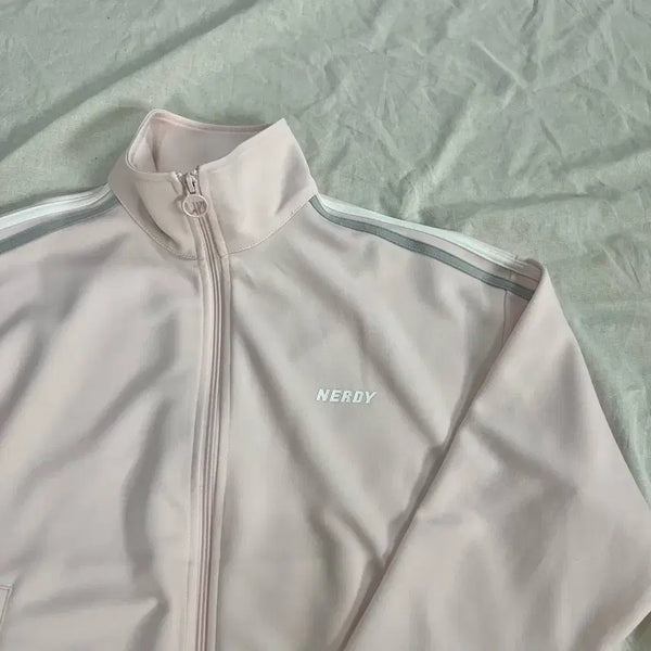 [BUNJANG] NERDY Strawberry Milk Pink Track Top Jersey / 널디 딸기우유 핑크 트랙탑 져지 핑크그레이