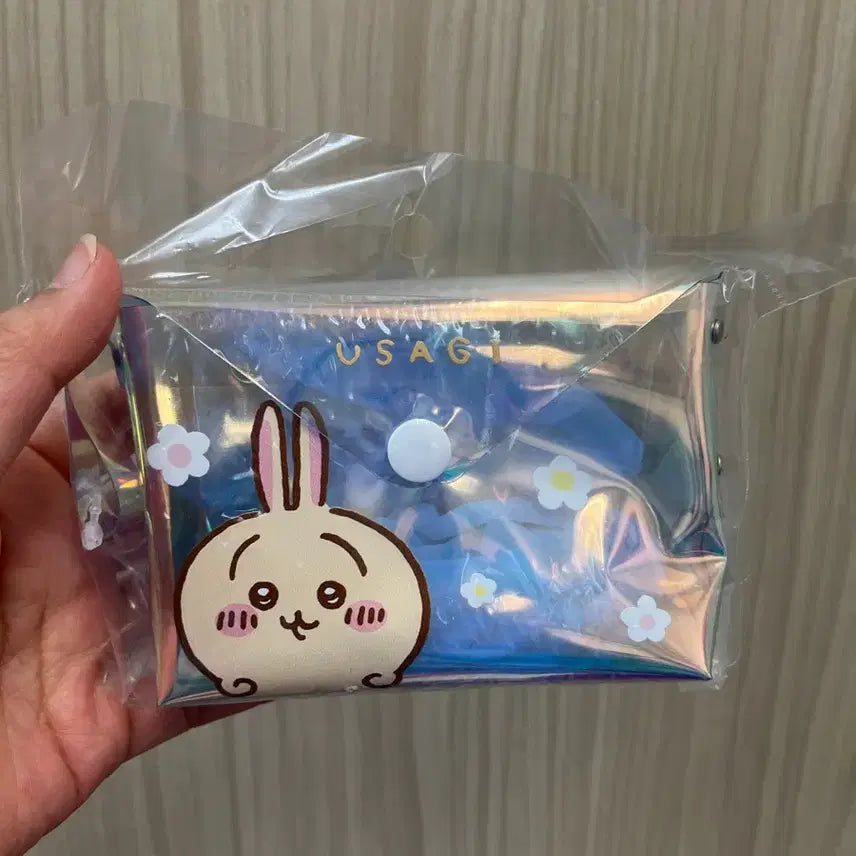 [BUNJANG] Monchichi Usagi Hologram Pouch + Scrunchie Set / 먼작귀 우사기 홀로그램 파우치+곱창끈 세트  새상품