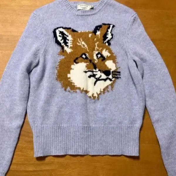 [BUNJANG] Maison Kitsune Fox Head Bianca Blue Sweater XS / Maison Kitsune 메종키츠네 폭스헤드 비앙카블루 스웨터_XS 사