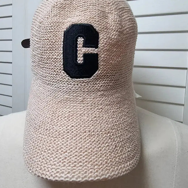 [BUNJANG] Bundle Set P Logo Black Baseball Cap & Beige Knit Baseball Cap / 2개일괄. 볼캡 모자