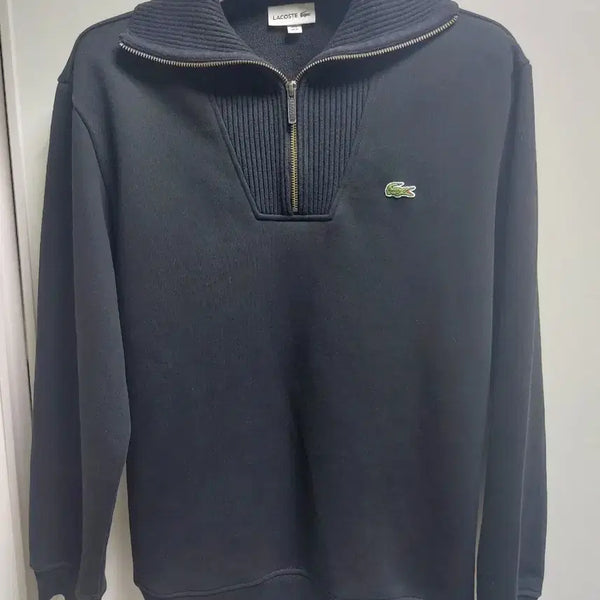 [BUNJANG] Lacoste Black Half-Zip Sweatshirt / 라코스테 블랙 하프집업 맨투맨