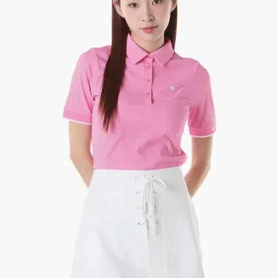 [BUNJANG] Lococo Golfwear Ribbed Short Sleeve Top / 로꼬끄 골프웨어 골지 반팔 상의