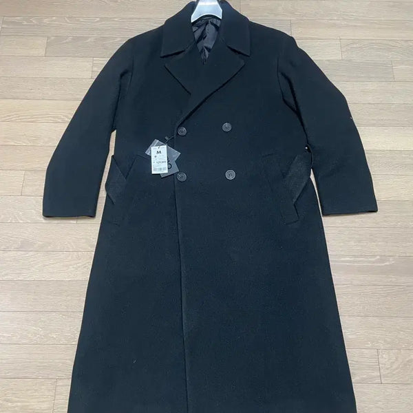 [BUNJANG] SPAO Black Double-Button Long Coat - Medium / 특가)새상품)스파오 롱코트 블랙