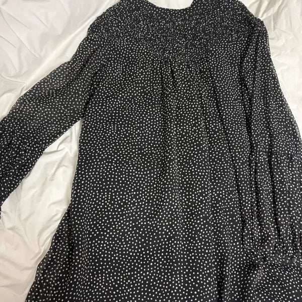 [BUNJANG] Zara Black Polka Dot Chiffon Dress XS / 자라 블랙 도트 쉬폰 원피스 xs