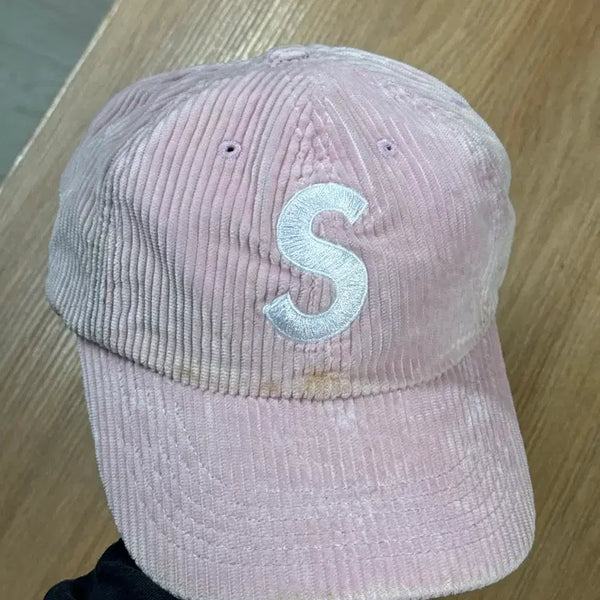 [BUNJANG] Supreme Corduroy Pink S Logo Ball Cap / 슈프림 코듀로이 핑크 S 로고 볼캡