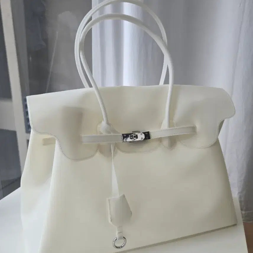 [BUNJANG] Jelly Birkin Tote Bag - White / 젤리 핫템 토트백 / 크림 화이트