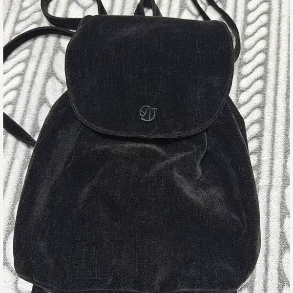 [BUNJANG] Soft Seoul Velour Backpack Black / 소프트서울 벨루어 백팩 블랙