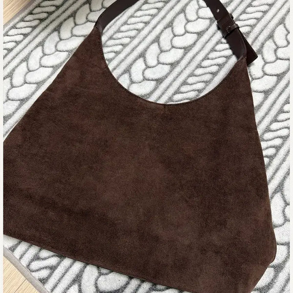 [BUNJANG] Obhi Suede Hobo Bag Dark Brown / 오브히 스웨이드 호보백 다크 브라운