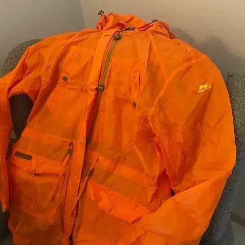[BUNJANG] Kolping Fluorescent Orange Windbreaker Jacket / kolping 형광 오렌지색 바람막이 자켓