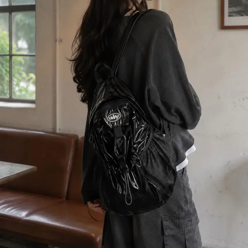 [BUNJANG] EMOM GARDEN x NSYS YES Glossy Backpack (Limited Edition Collaboration) / 에메모가든 엔써이즈예스 백팩 (한정판 콜라보)