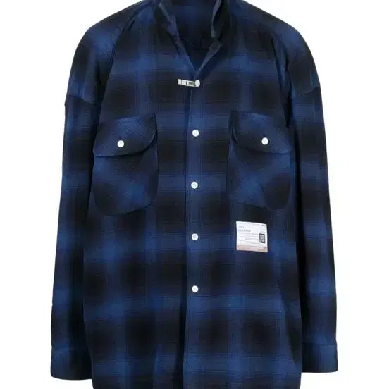 [BUNJANG] Maison Mihara Yasuhiro Checked Oversized Shirt Blue / 정품 새제품 메종미하라야스히로 체크 오버사이즈 셔츠 블루 48