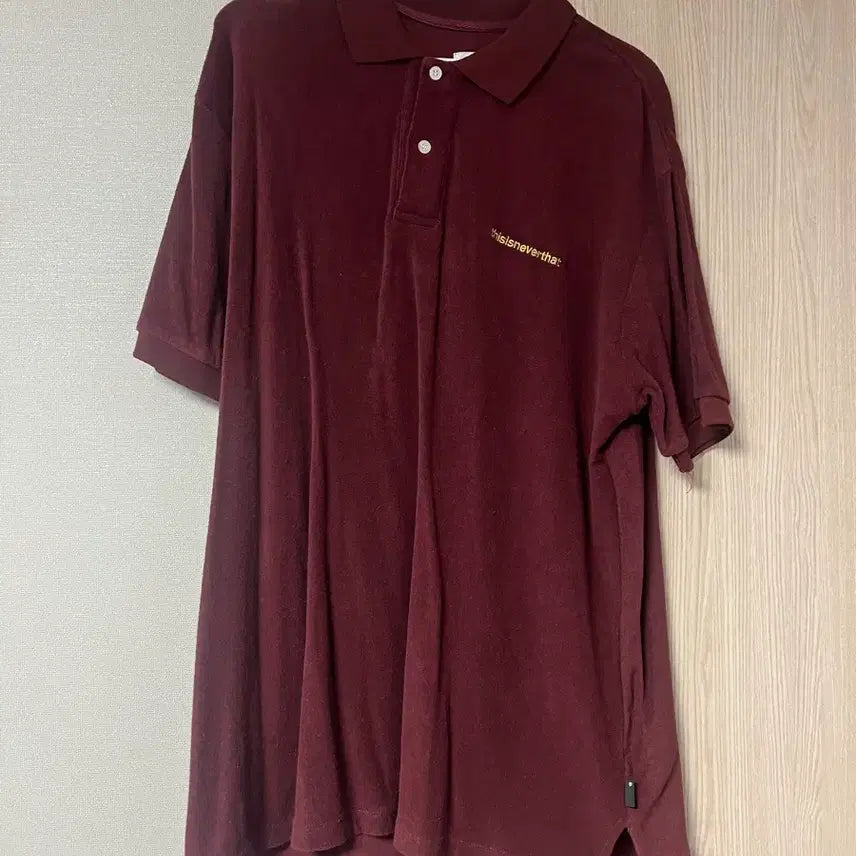 [BUNJANG] Thisisneverthat Burgundy Polo Collar T-shirt / 디스이즈네버댓 버건디 폴로 카라 티셔츠