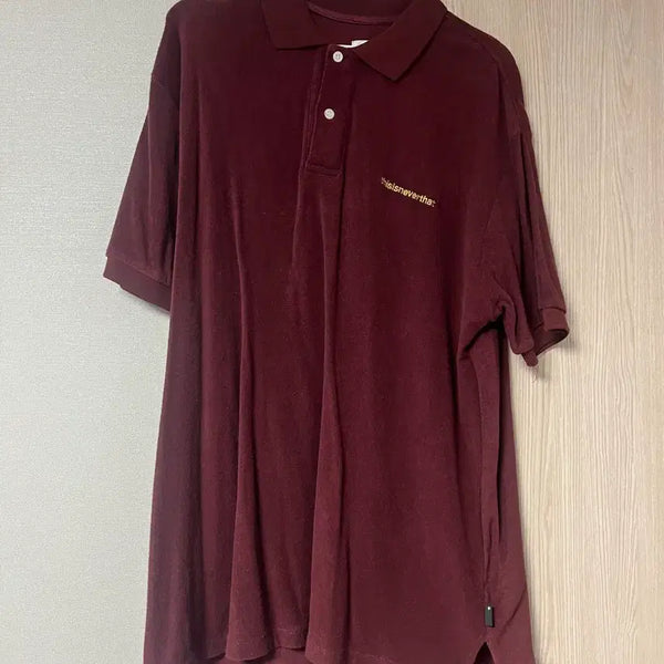 [BUNJANG] Thisisneverthat Burgundy Polo Collar T-shirt / 디스이즈네버댓 버건디 폴로 카라 티셔츠