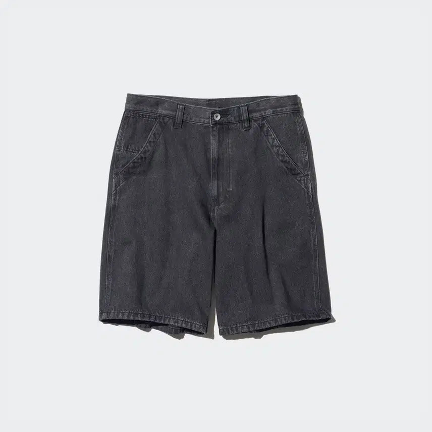 [BUNJANG] Uniqlo Denim Work Balloon Shorts (Black/Dark Indigo) - Size 4XL - New / 유니클로 데님워크쇼트팬츠 벌룬팬츠  4XL 새상품 흑청