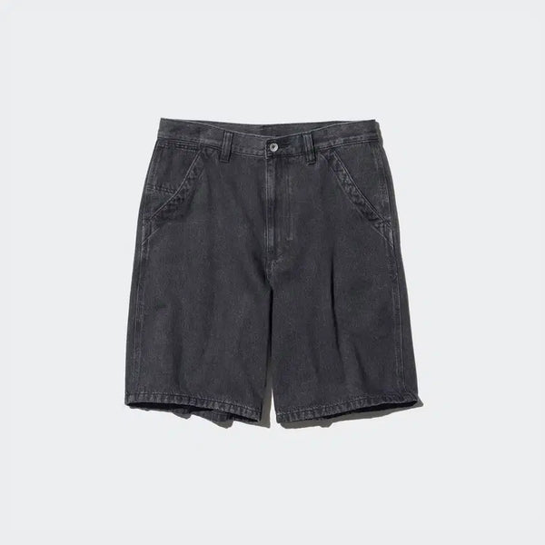 [BUNJANG] Uniqlo Denim Work Balloon Shorts (Black/Dark Indigo) - Size 4XL - New / 유니클로 데님워크쇼트팬츠 벌룬팬츠  4XL 새상품 흑청