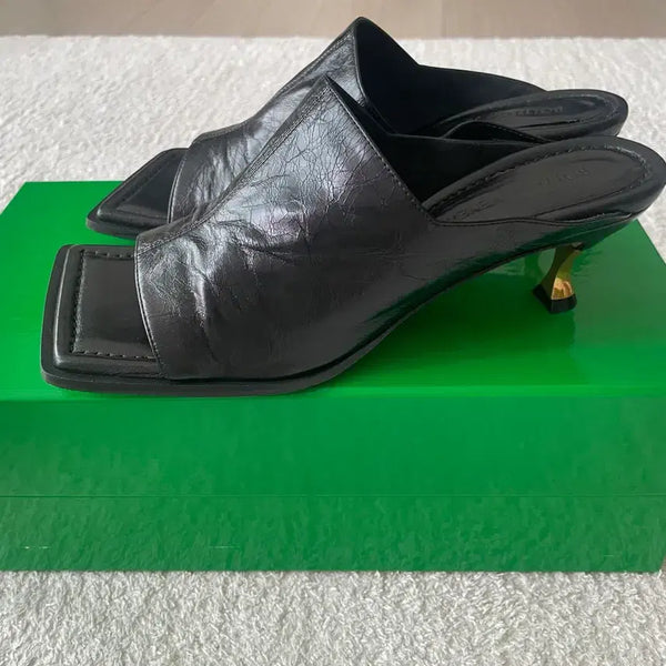 [BUNJANG] Bottega Veneta Crunch Lux Sandals Black Gold 36 / 보테가 베네타 crunch lux 샌들 36
