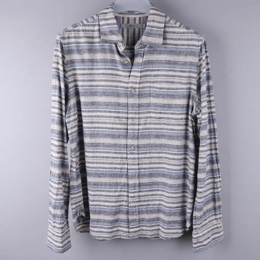 [BUNJANG] Vintage Stripe Linen Shirt (Size 100) / 시리즈 빈티지 스트라이프 린넨셔츠 (100)