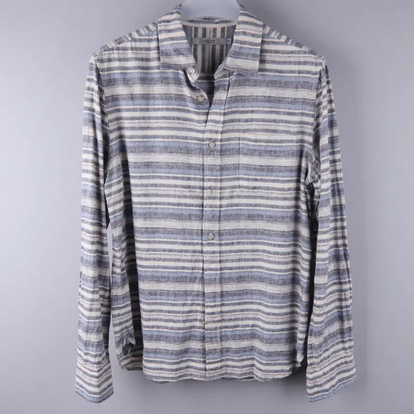 [BUNJANG] Vintage Stripe Linen Shirt (Size 100) / 시리즈 빈티지 스트라이프 린넨셔츠 (100)