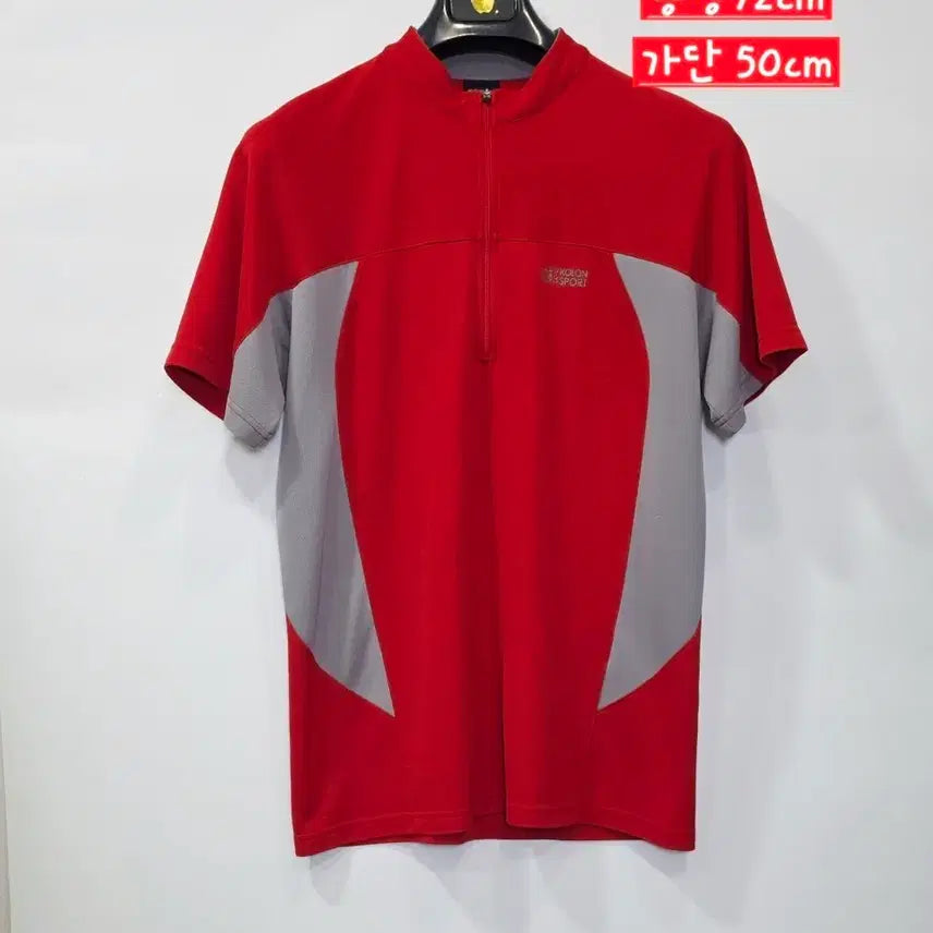 [BUNJANG] Kolon Sport Functional Half-Zip Short-Sleeve T-Shirt / 코오롱스포츠 반팔 티셔츠 레드 / 그레이(작업복추천)