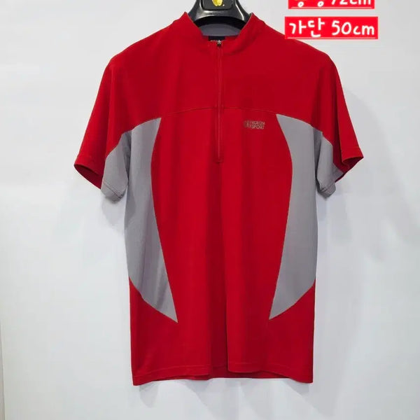 [BUNJANG] Kolon Sport Functional Half-Zip Short-Sleeve T-Shirt / 코오롱스포츠 반팔 티셔츠 레드 / 그레이(작업복추천)