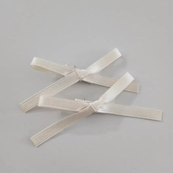 [BUNJANG] Mini Ribbon Hairpin Ivory / (새상품) 미니 리본 헤어핀 아이보리 8~9cm
