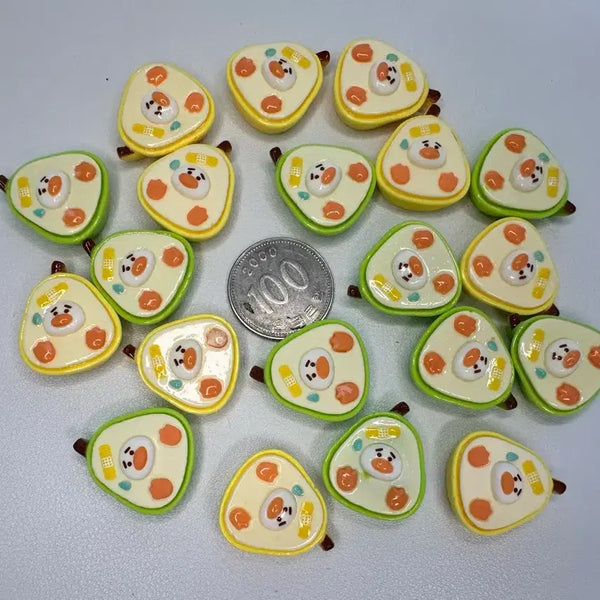 [BUNJANG] Avocado Character Keychain Parts Set (20 pcs) / 아보카도 캐릭터 키링/키홀더 파츠 20개