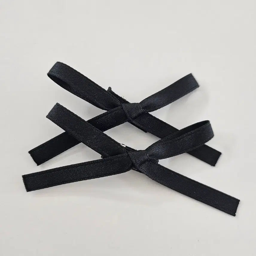 [BUNJANG] Mini Ribbon Hairpin Black / (새상품) 미니 리본 헤어핀 블랙 8~9cm