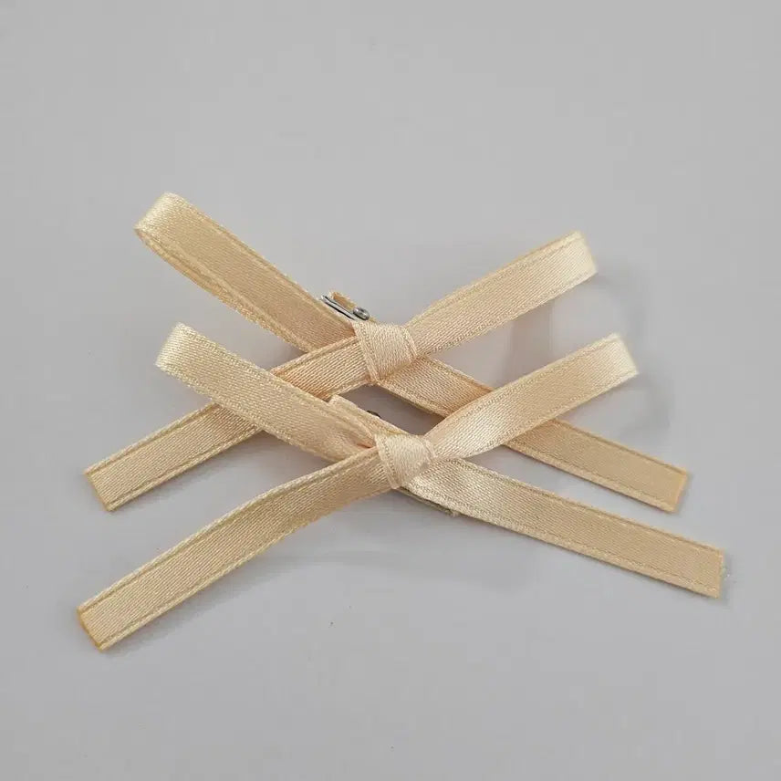 [BUNJANG] Mini Ribbon Hairpin Yellow / (새상품) 미니 리본 헤어핀 옐로우 8~9cm