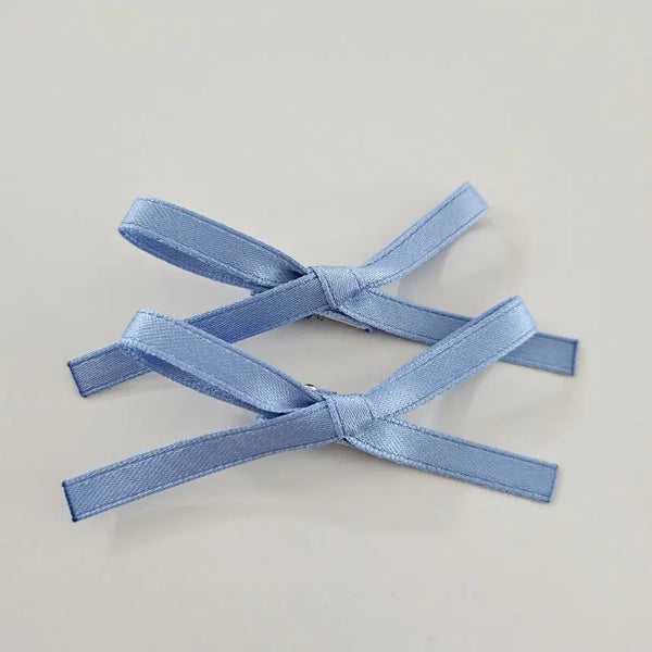 [BUNJANG] Mini Ribbon Hairpin Blue / (새상품) 미니 리본 헤어핀 블루 8~9cm