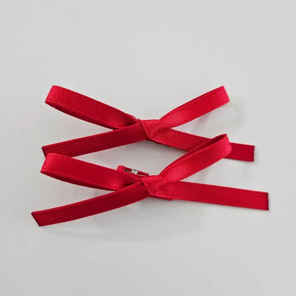 [BUNJANG] Mini Ribbon Hairpin Red 8-9cm / (새상품) 미니 리본 헤어핀 레드 8~9cm
