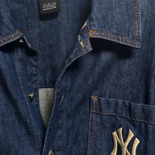 [BUNJANG] MLB New York Yankees Denim Shirt Jacket / MLB 뉴욕 양키스 데님 셔츠자켓