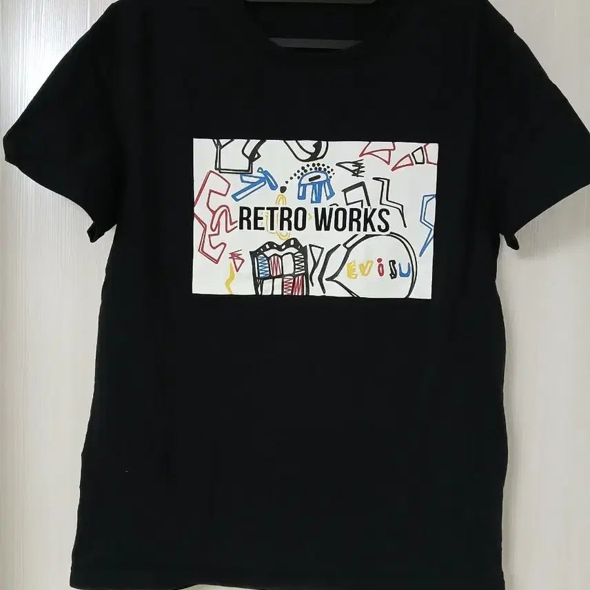 [BUNJANG] EVISU Black Short Sleeve T-Shirt / EVISU블랙 반팔 티셔츠