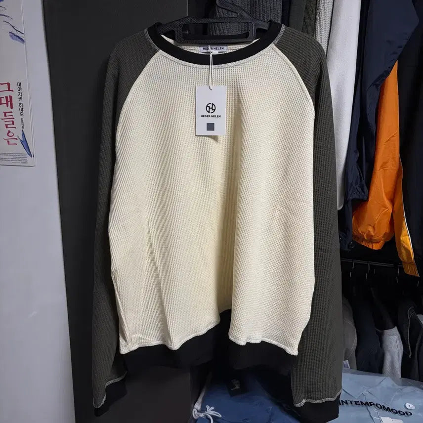 [BUNJANG] Headerelen Vintage Waffle Long Sleeve Khaki (L) / 새상품(L)헤더렐렌 빈티지 와플 롱슬리브 카키
