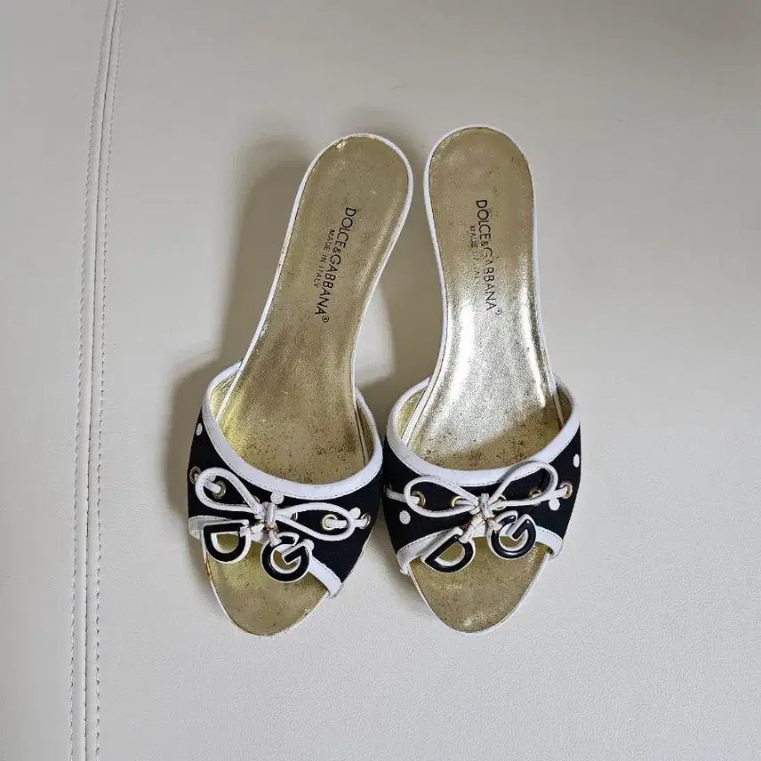 [BUNJANG] Dolce & Gabbana D&G Ribbon Mule Slippers / 돌체앤가바나 D&G 리본 뮬 슬리퍼 230